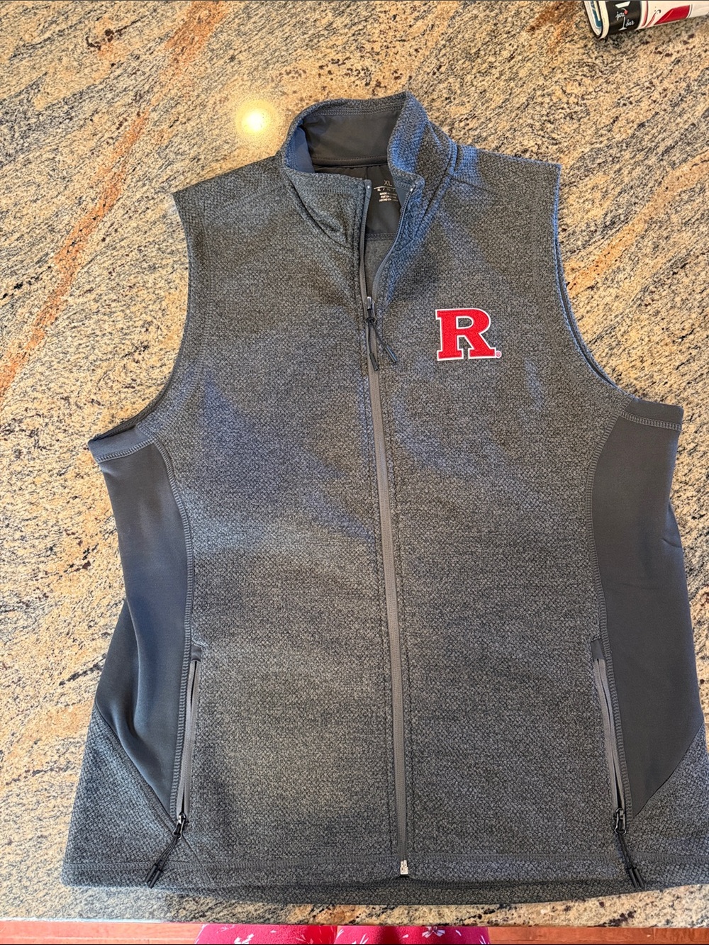 Antigua Women's Rutgers college Vest with White Logo